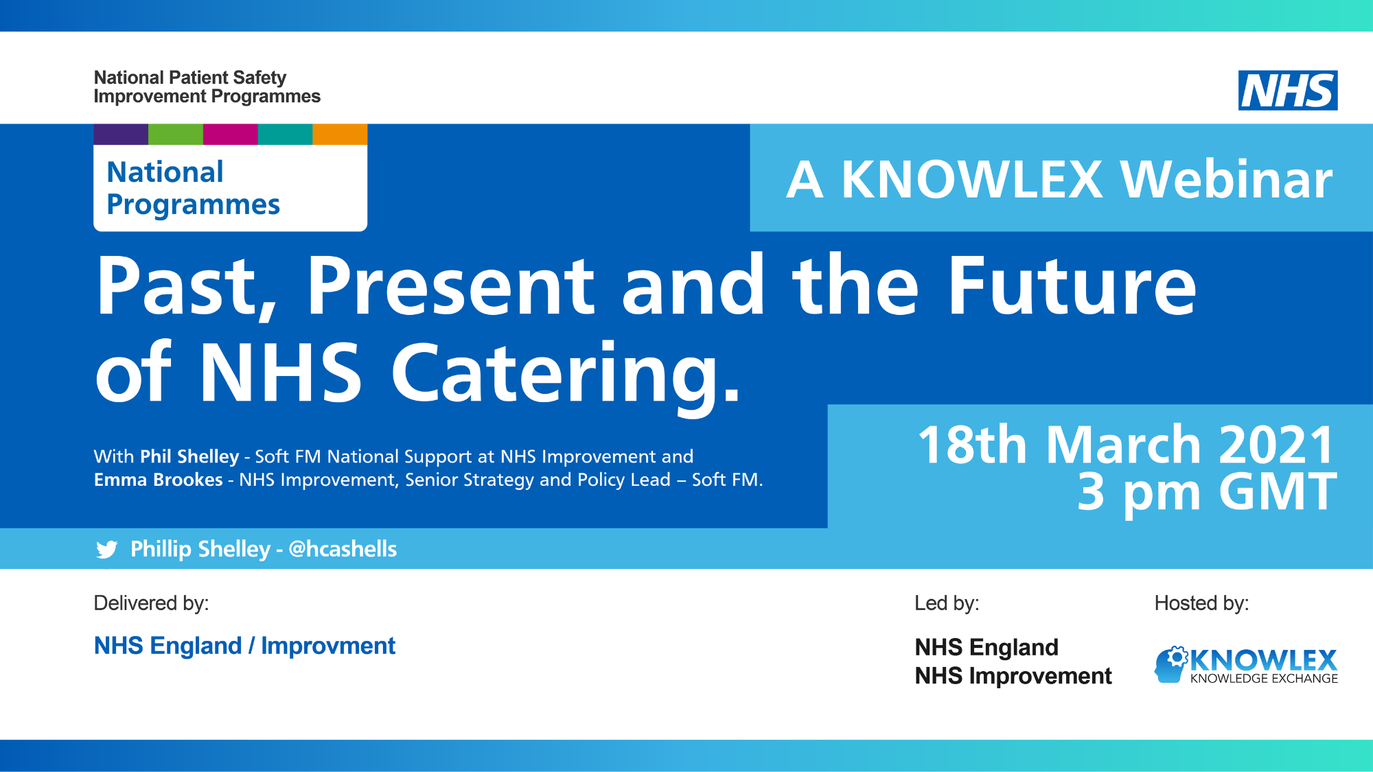 Philip Shelley and Emma Brookes will be presenting this webinar on Past, Present and the Future of NHS Catering